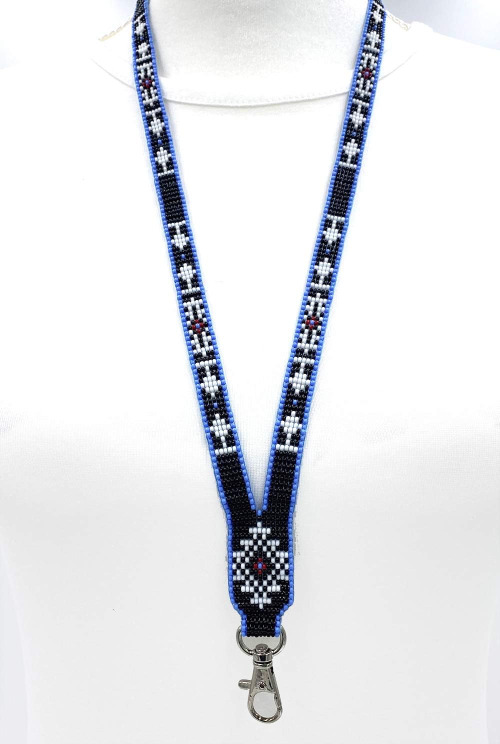 Handmade Beaded Lanyard Keychain ID Holder