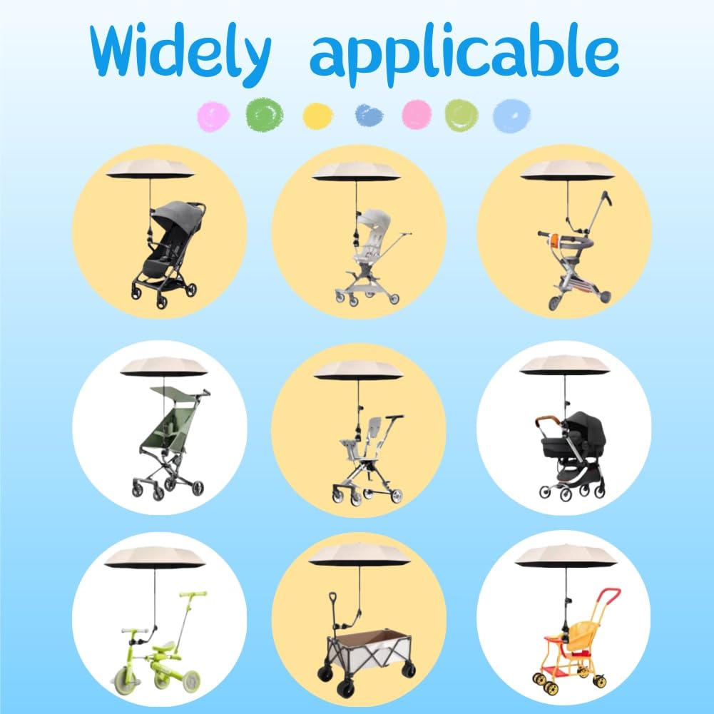 Ombrellone Per Passeggino Protezione UV,Ombrello Per Bambini Con Strisce Riflettenti,Ombrello Portatile per Passeggini E con Clip,Ombrello Pieghevole Per Bambini,Ombrellino Per Passeggino