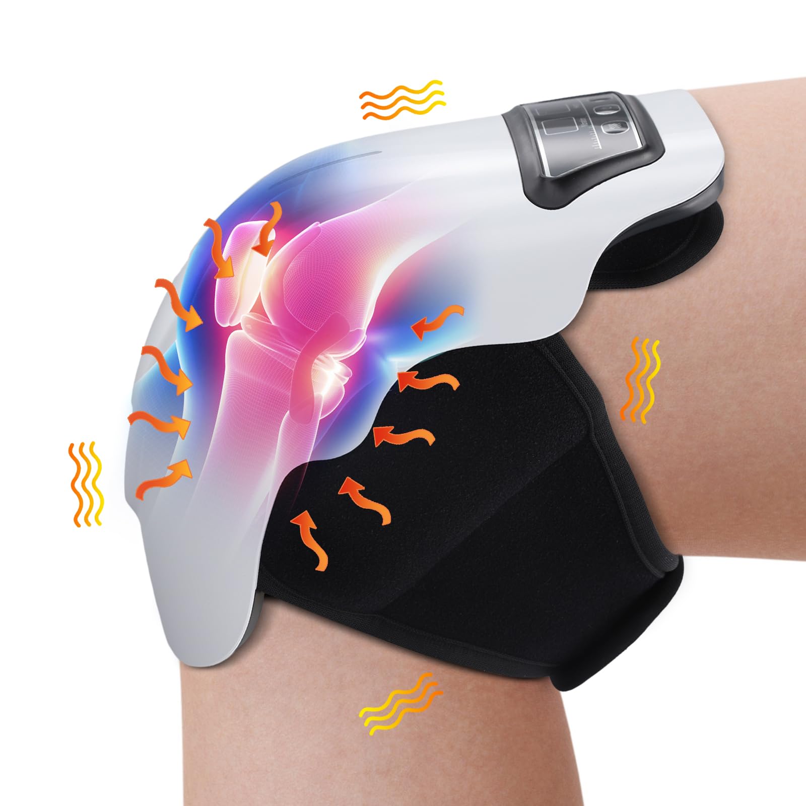 Masajeador de Rodilla, Alivio del Dolor Articular por Infrarrojos de Calor Profundo, Rodilleras Menisco y Ligamento, para la Artritis, Tirón de Ligamentos y Lesiones Musculares