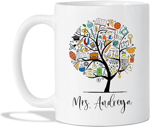 Taza personalizada para profesor, regalo para profesor, taza de café con nombre personalizado, taza para profesor personalizada con nombre, taza con