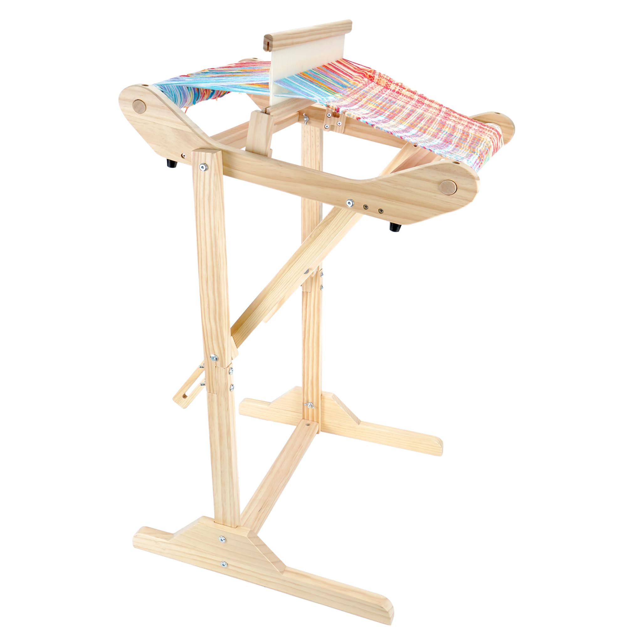 PURCOULEUR Telaio rigido da 40,6 cm con supporto, telaio in legno per adulti, telaio multi-Craft per principianti, telaio per fili con piolo, supporto per filo, kit per tessitura a bastone per