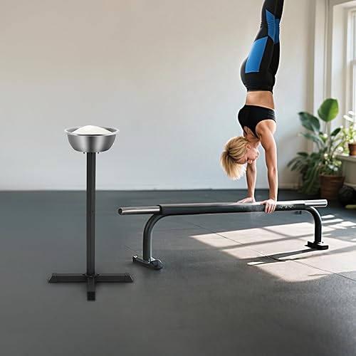 Miniatura 3 de Soporte de tiza portátil para gimnasio, 21.6 x 21.6 x 42.3 pulgadas, soporte independiente con tazón, para profesores de educación física, atleta,