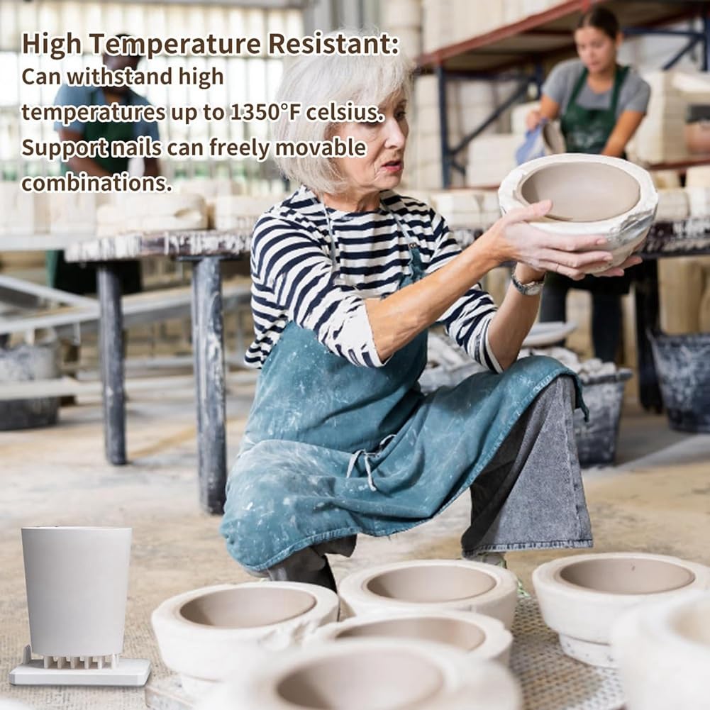 Trampoli per Forno Chiodi di Supporto Tappetino per Cottura in Ceramica Strumenti per Forno Resistenti alle Alte Temperature Accessori di Ricambio per Argilla (Confezione da 3)
