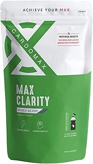 CardoMax Max Clarity Nootropics Brain Support Supplement w/Liquid Caffeine, Alpha GPC, L-Theanine, Brain Booster for Memory & Focus, Liquid Nootropic Brain Supplement for Mental Clarity, 15 Sticks