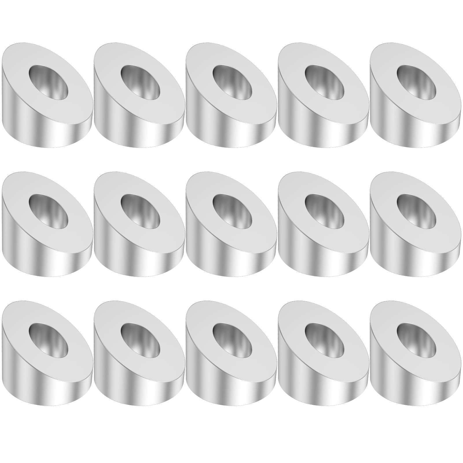 15 Pcs Angle Beveled Washer, 1/4inch ID Stainless Steel 30 Degree Angle Washers, Invisible Cable Railing Hardware for 1/8inch 5/32inch 3/16inch Deck Cable Railing