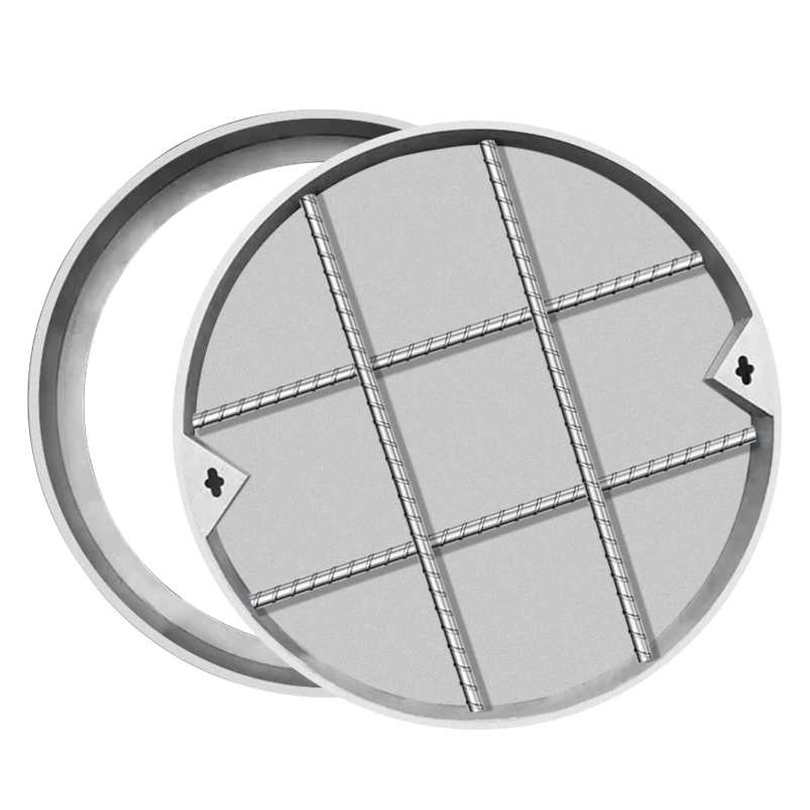 Fosse septique de cour invisible avec ce couvercle de regard rond 50cm