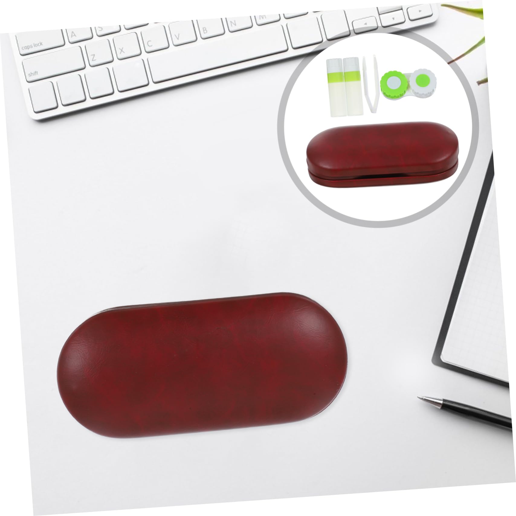 SHERCHPRY 4 Juegos Estuche de anteojos Lentes Caso Organizador para Llevar Gafas contenedor de anteojos Caja de Almacenamiento de Gafas Cajas de anteojos Estuche para anteojos PU Rojo