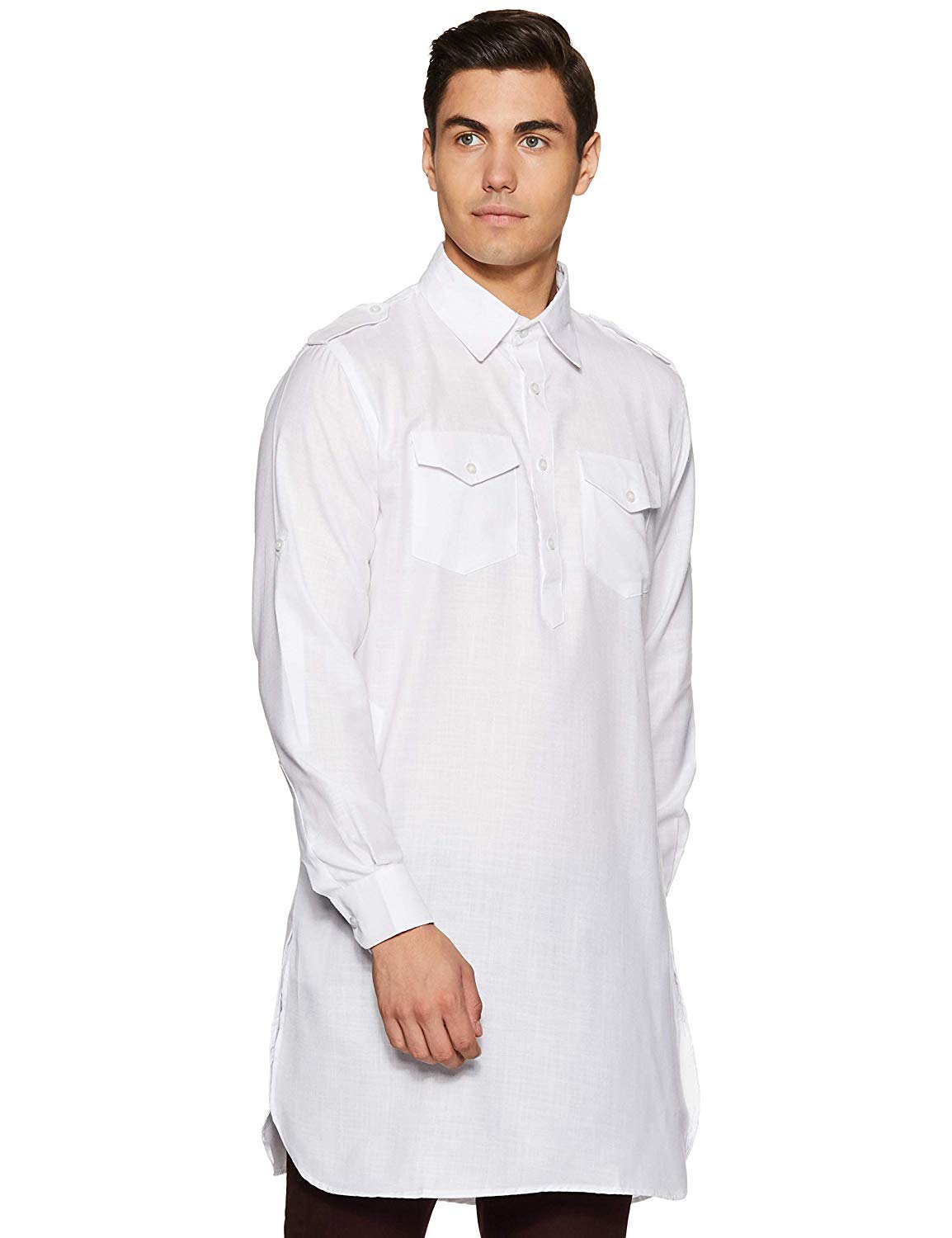 royal kurta Mens Linen Cotton Shirt Collar Pathani Kurta-picture-14