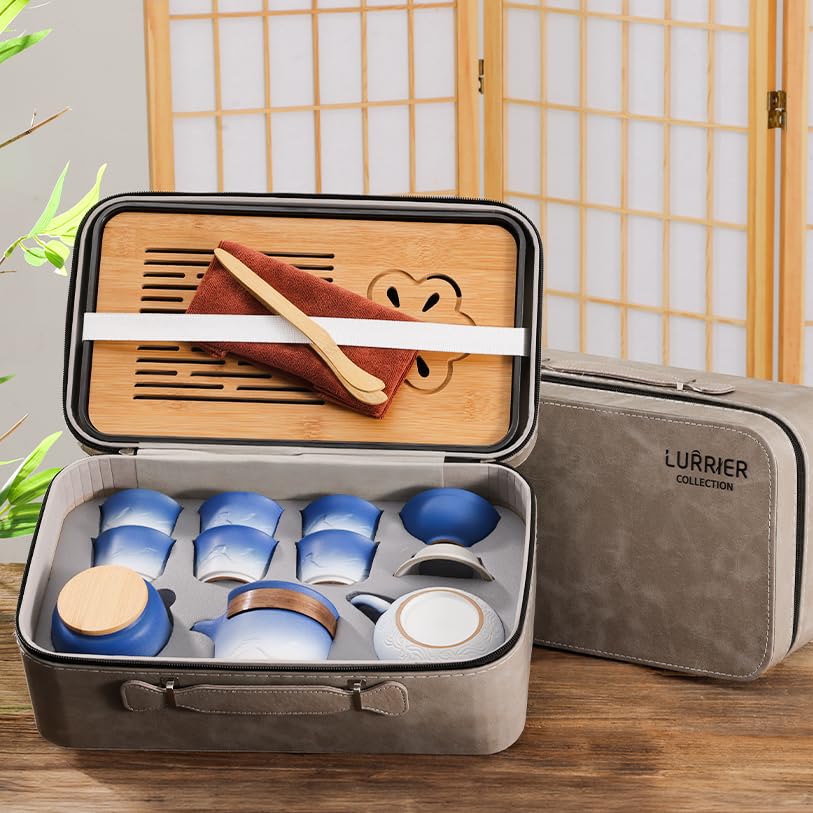 Amazon.com | LURRIER Gongfu tea sets, Portable Ceramic TeaSet