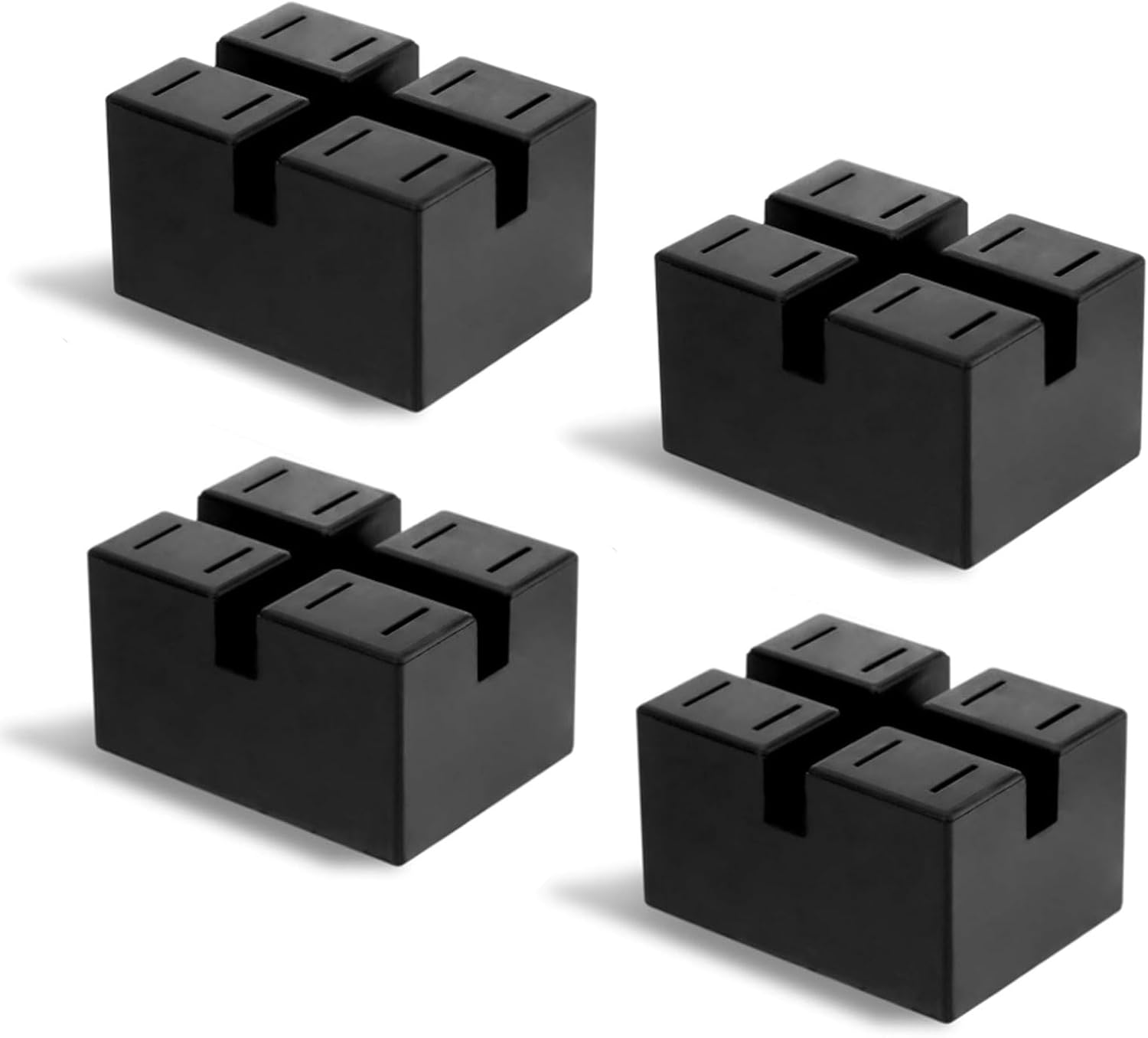 Pinch Weld Jack Pad for QuickJack, 4 Pack 5000 lbs Load Capacity Solid Pinch-Weld Rubber Blocks for Car Lift Universal Jack Stand Pads, 4″ x 3″ x 2-2/5″