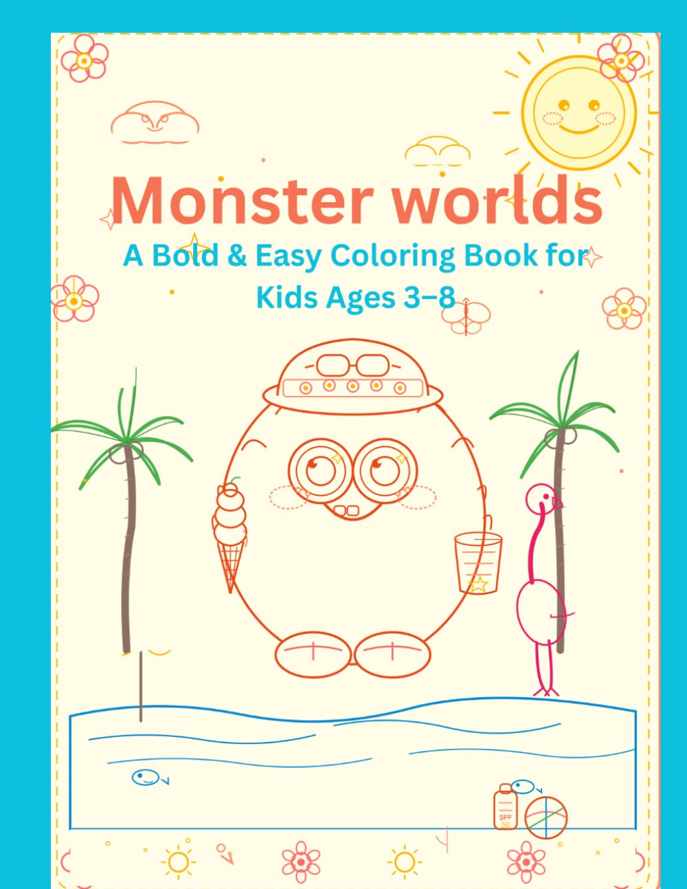 Monster worlds: A Bold & Easy Coloring Book for Kids Ages 3–8: Color Your Feelings — 65 Friendly Monsters to Help Kids Explore Emotions, Build Calm, and Have Fun!