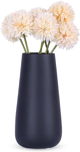 Atractivos jarrones de cerámica en blanco y negro para flores, diseño minimalista mate, perfecto para hierba de las pampas y decoración del hogar