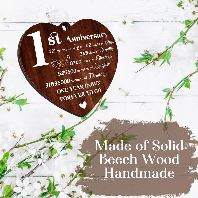 1st Anniversary Wedding Gift for Couple - 4x6 Rotating Picture Frame, Romantic Marriage Present for Wife/Husband, Sturdy Wood Frame - Image 5