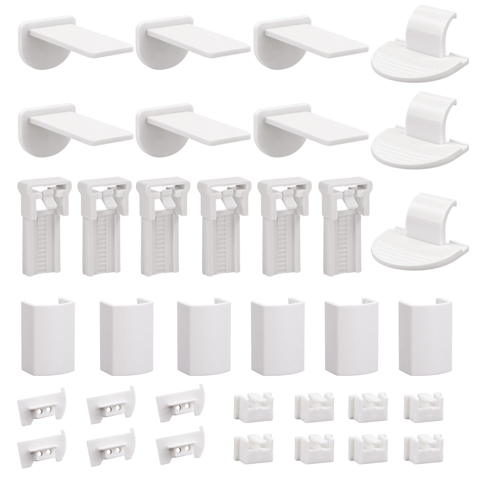 6 Kit Plissee Klemmfix Ohne Bohren,Klemmträger Plissee,Plissees Halterung | Ersatzteile mit Klemmhalterung, Abdeckung, 2mm Stopfen für Fenster Plissees mit Vier Zugbändern
