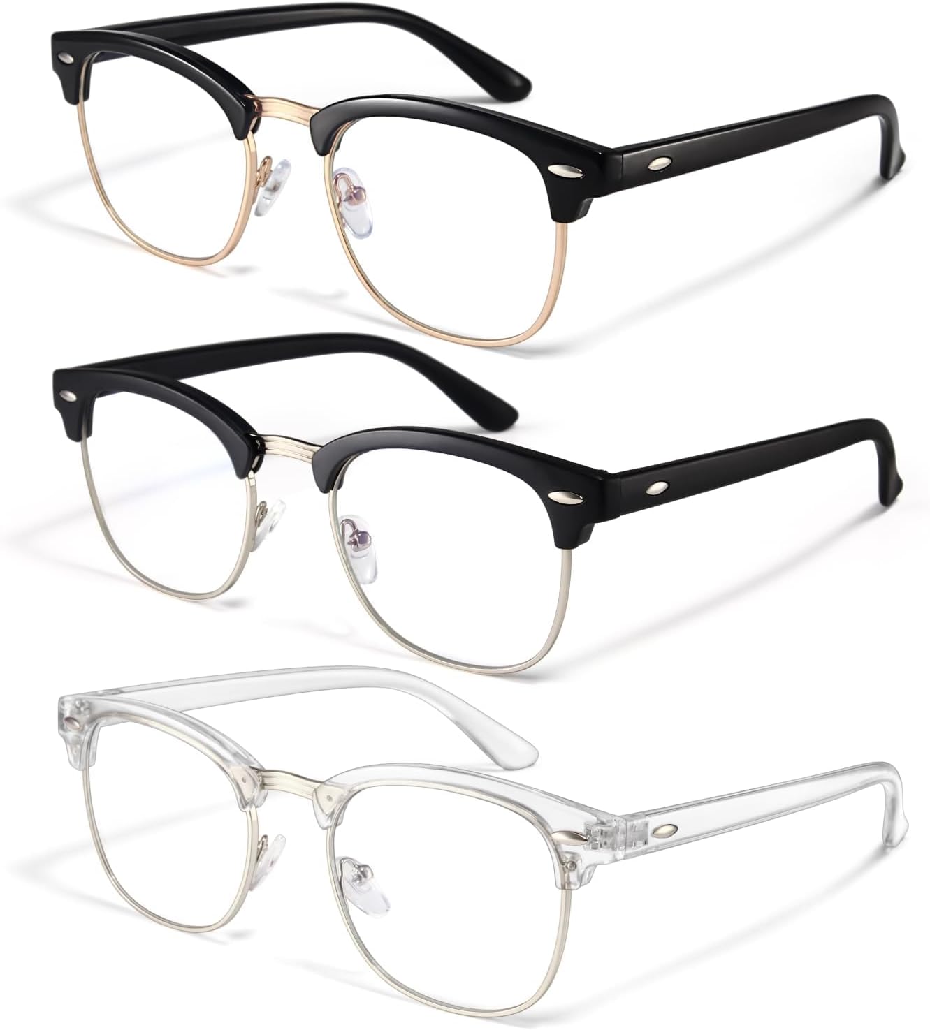 racico Blue Light Glasses for Men & Women - Mixed Material + Metal Frames with UV Protection Coating