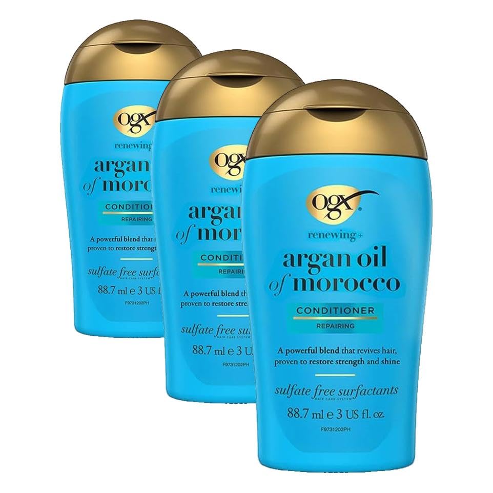 OGX Renovación de aceite de argán de Marruecos acondicionador 3 fl oz (Paquete de 3)