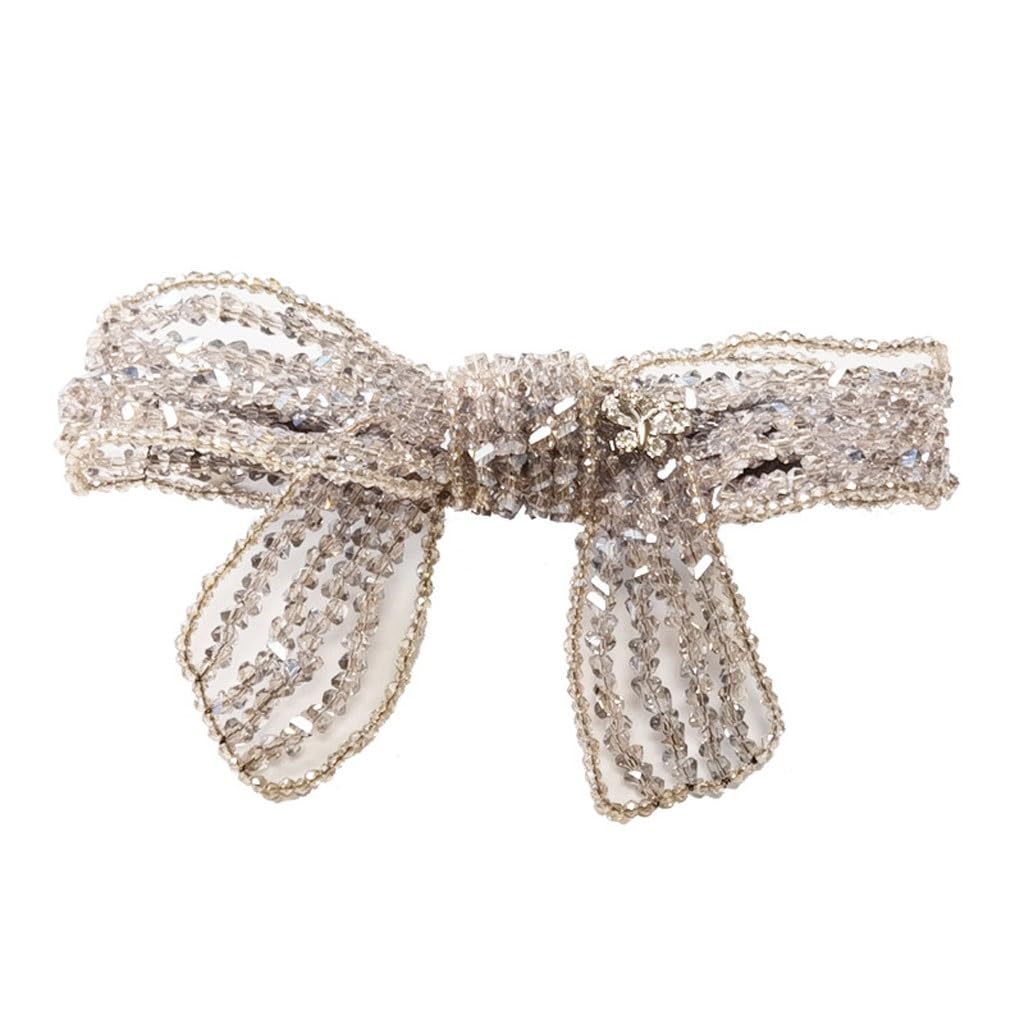Handmade Hair Accessory Craftsmanship Crystal Bow Horizontal Clip Ponytail Hair Clip Half Hair Spring Clip
