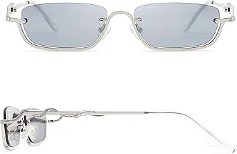 Y2K Snake Sunglasses for Women Men Narrow Rectangular Y2k Chic Sunnies AP3649