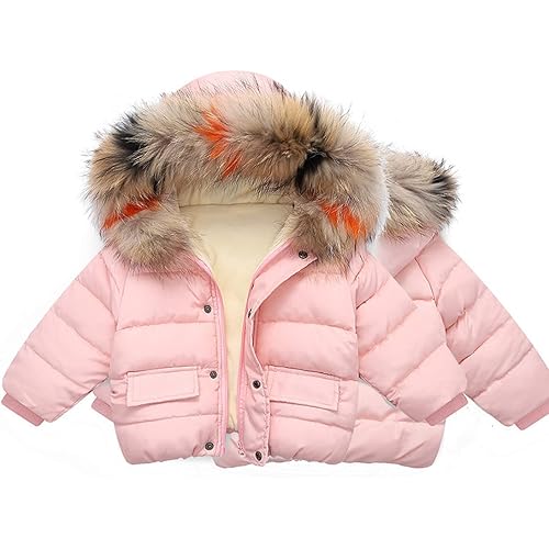 Baby Toddler Boys Girls Winter Warm Coats Hooded Windproof Jacket Snowsuit Outerwear Fur Hoodies