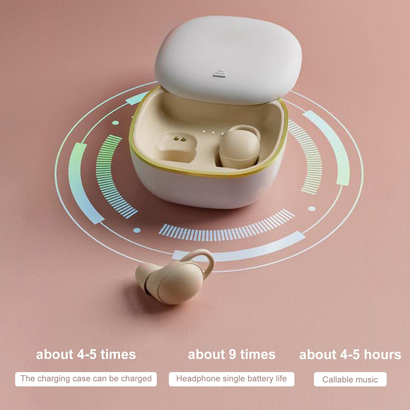 Auriculares Bluetooth con Reducción de Ruido Invisible Inalámbrico Verdadero para Dormir, Piel