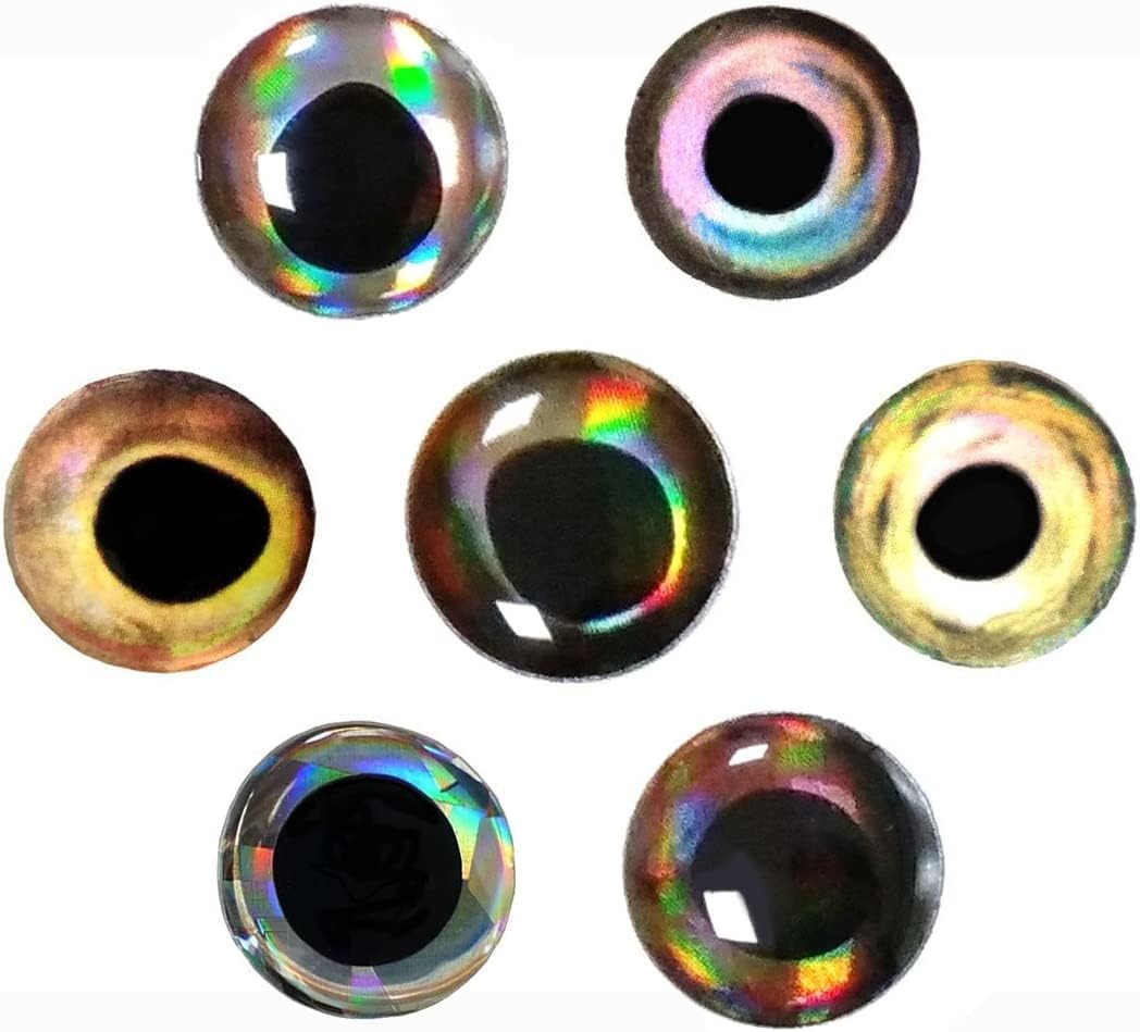 360pcs/5packs Fishing Lure Eyes 4D Holographic Color Artificial Baits