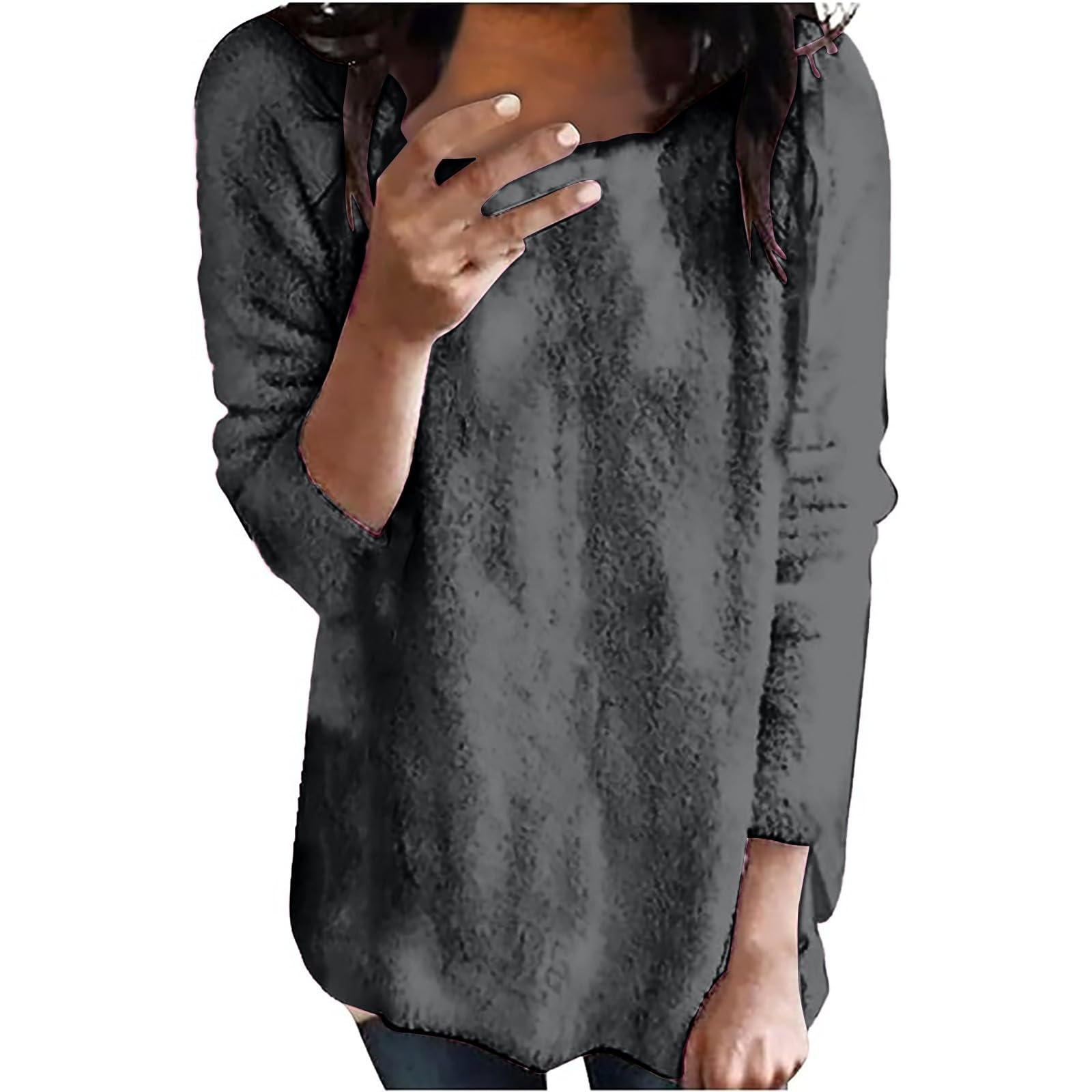 Hoodies for Women Fleece Linend Warm Sweatshirt Hoodies Long Sleeve Tunic Pullover with Pockets Warm Winter Hoodies