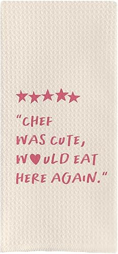Miniatura 9 de DOTAIN Toallas de cocina divertidas, Chef was Cute Would Eat Here Again Wuld Eat Here Again, decoración de cocina divertida, toallas de cocina