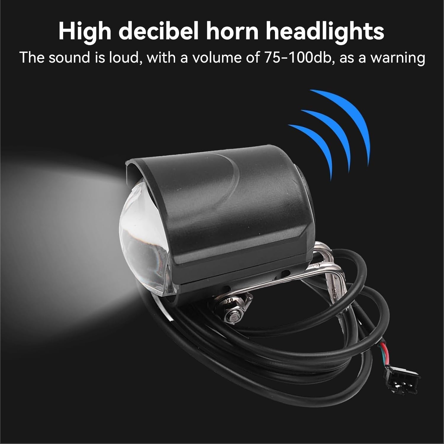 Ebike Headlight with horn sound waves