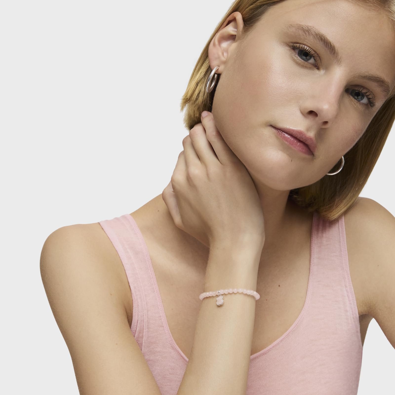 TOUS Pulsera para Mujer de Plata de Primera Ley y Cuarzo, Colección Icon Color