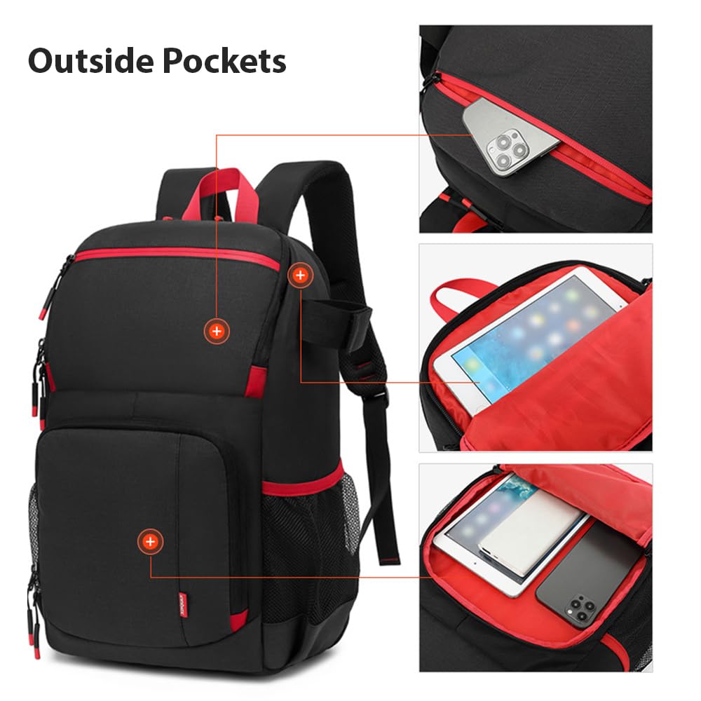 Andoer Zaino per Fotocamera DSLR per Fotografi Professonale Custodia Fotocamera Impermeabile di Grande Capacità Zaino per Fotografia Borsa per Fotocamera Resistente all'acqua con Supporto