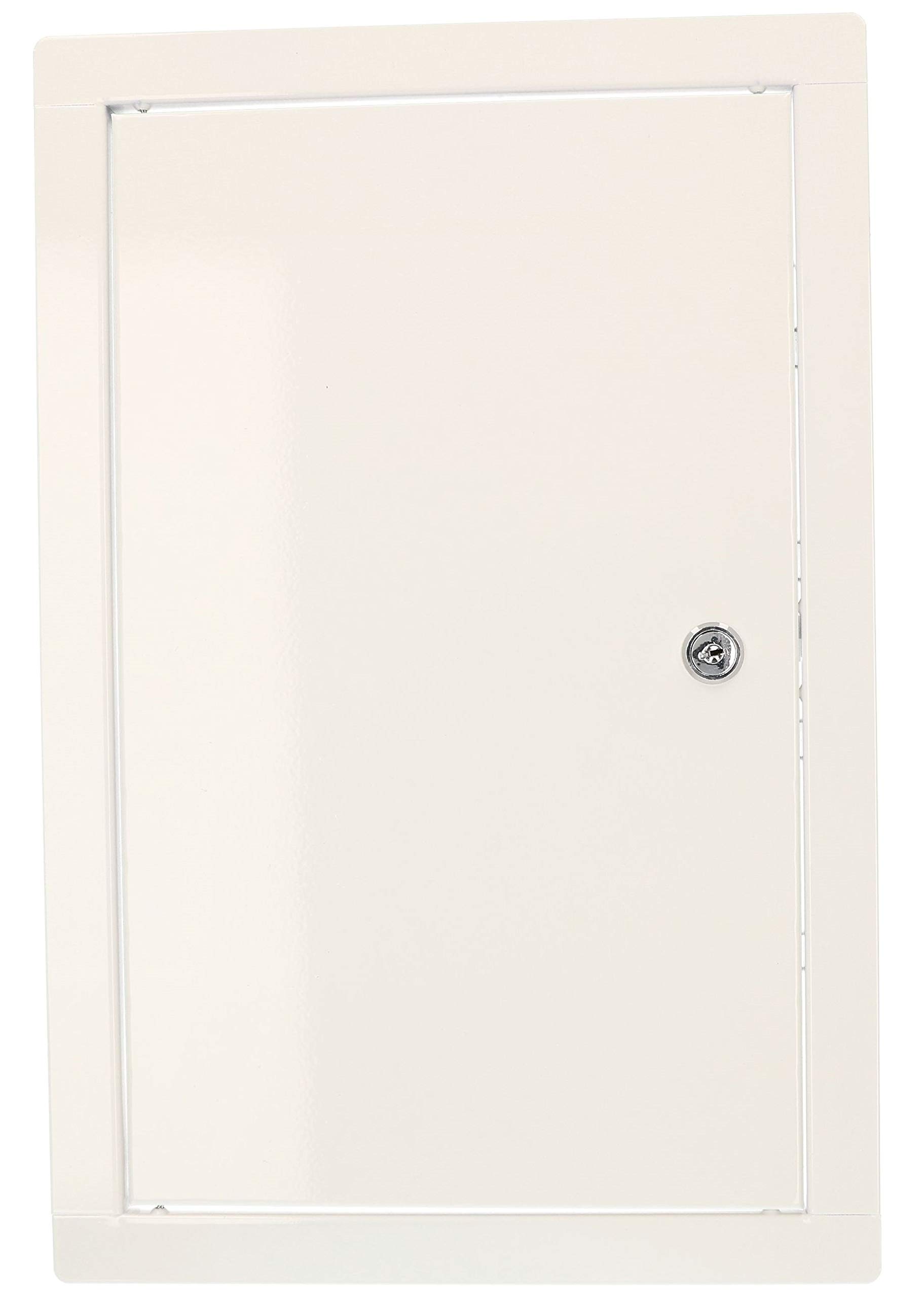 KOTARBAU® Puerta de inspección, 20 x 40 cm, Acero inoxidable, Panel de acceso, Compuerta de fácil acceso, Puerta de revisión, Trampilla para pared o techo, Blanca, Cerradura con llave