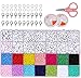 Abalorios para Hacer Pulseras,Cuentas de Colores,3mm Mini Cuentas y Abalorios Cristal,con Alfabeto Redondo Cuentas y herramienta de abalorios, para DIY Pulseras Collares Bisutería Regalo