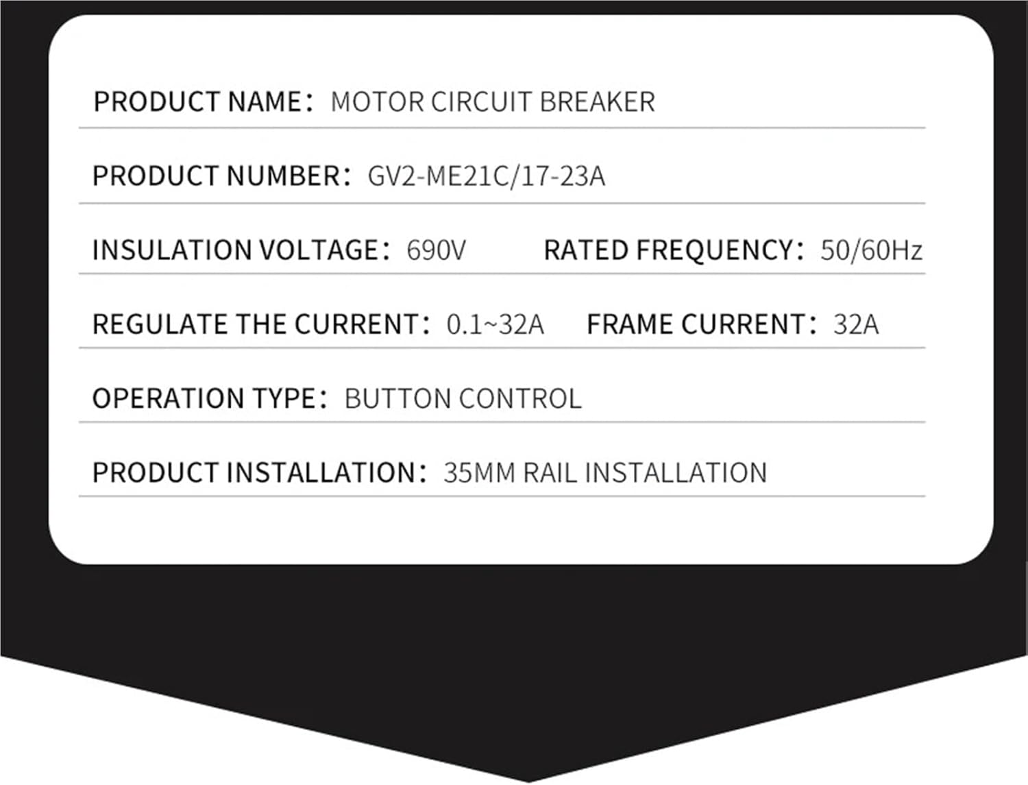 GV2-ME Motor Protection Circuit Breaker 3P Thermal Magnetic Type Motor Breaker MPCB Circuit Breaker Push Button(ME05C 0.63-1A)