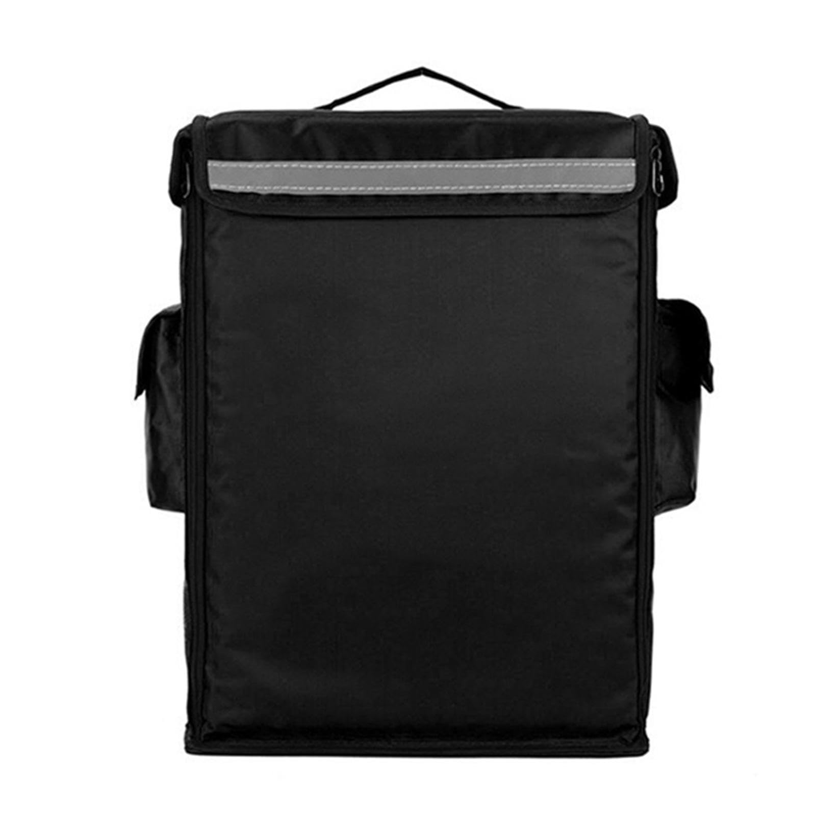 Mochila Térmica para Reparto de Comida, Apta para Comidas Frías Y Calientes, con Bolsillos de Malla, Negro, Individual