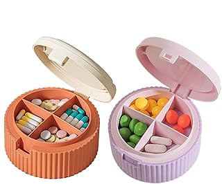 ピルケース、旅行ピルオーガナイザー - 折りたたみ可能なウォーターカップ付きの毎日の薬ディスペンサーボックス,サプリメント、魚油貯蔵用の多機能ポータブルトラ オーガナイザー