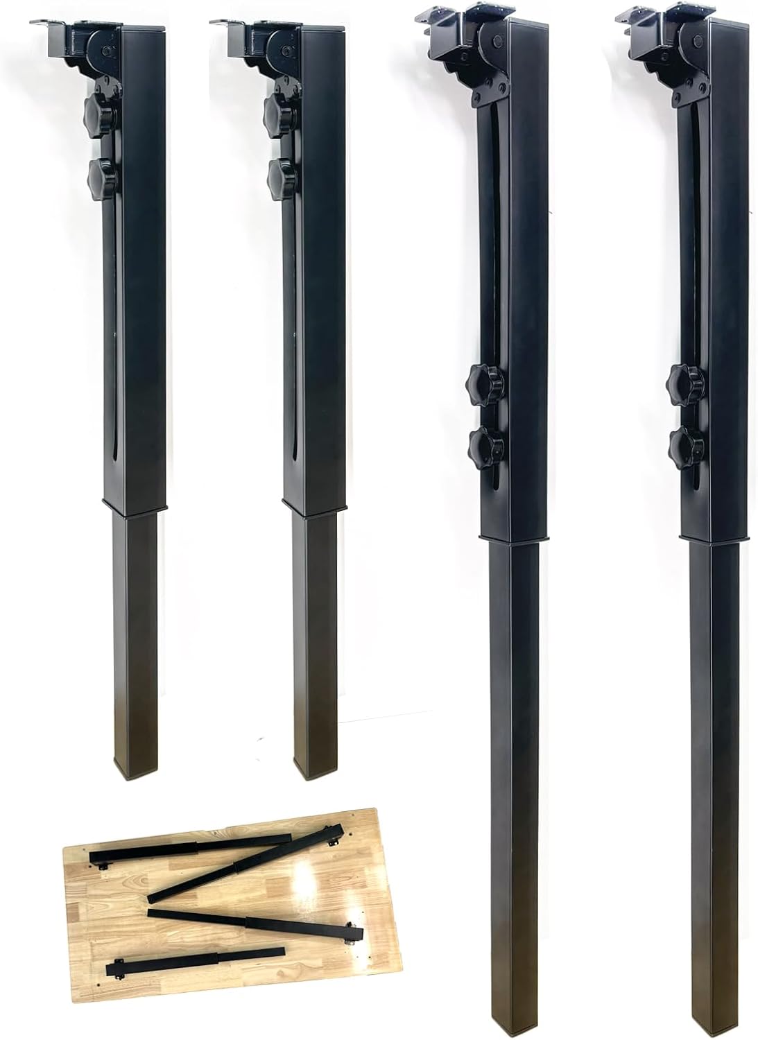 25-34 inches Adjustable Height Folding Metal Table Legs - Heavy Duty, Set of 4 for Tabletops, Computer Tables, DIY Desk, RV, Counter, Outdoor 25''-34'' Adjust 4pcs