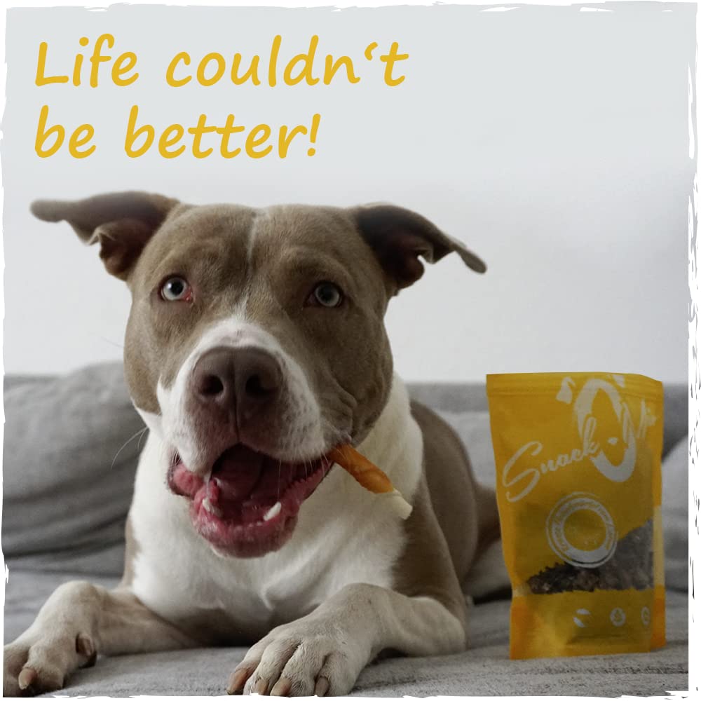 SnackOMio Queue de Bœuf Excellente Mâcher Premium pour Chien 1000 g & Oreilles d’Agneaux Croustillantes Mâcher Premium pour Chien 40 Pièces 800 g