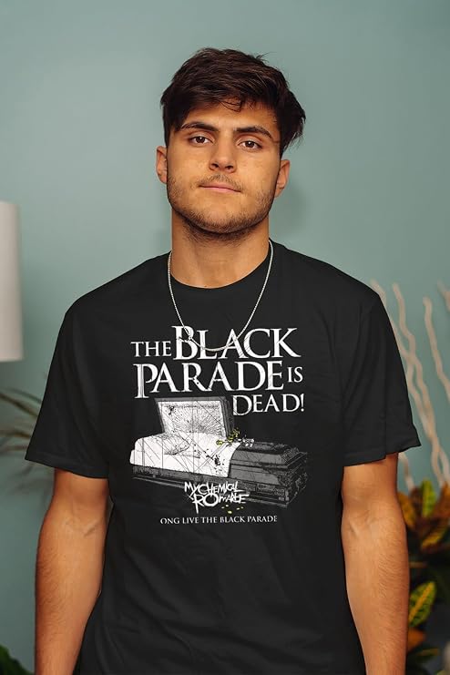 My Chemical Romance The Black Parade is Dead Adult Black Short Sleeve T Shirt Emo Rock Graphic Tees