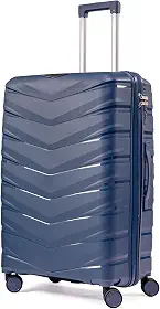 Mala De Viagem Média 23Kg Polipropileno Rodas Duplas 360 Fibra Rígida Leve Resistente Tamanho M Para Despachar (AZUL, médio)