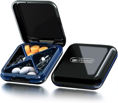 DATIONCD - Pastillero pequeño pastillero de viaje organizador portátil de medicamentos diarios contenedor impermeable para bolso soporte de