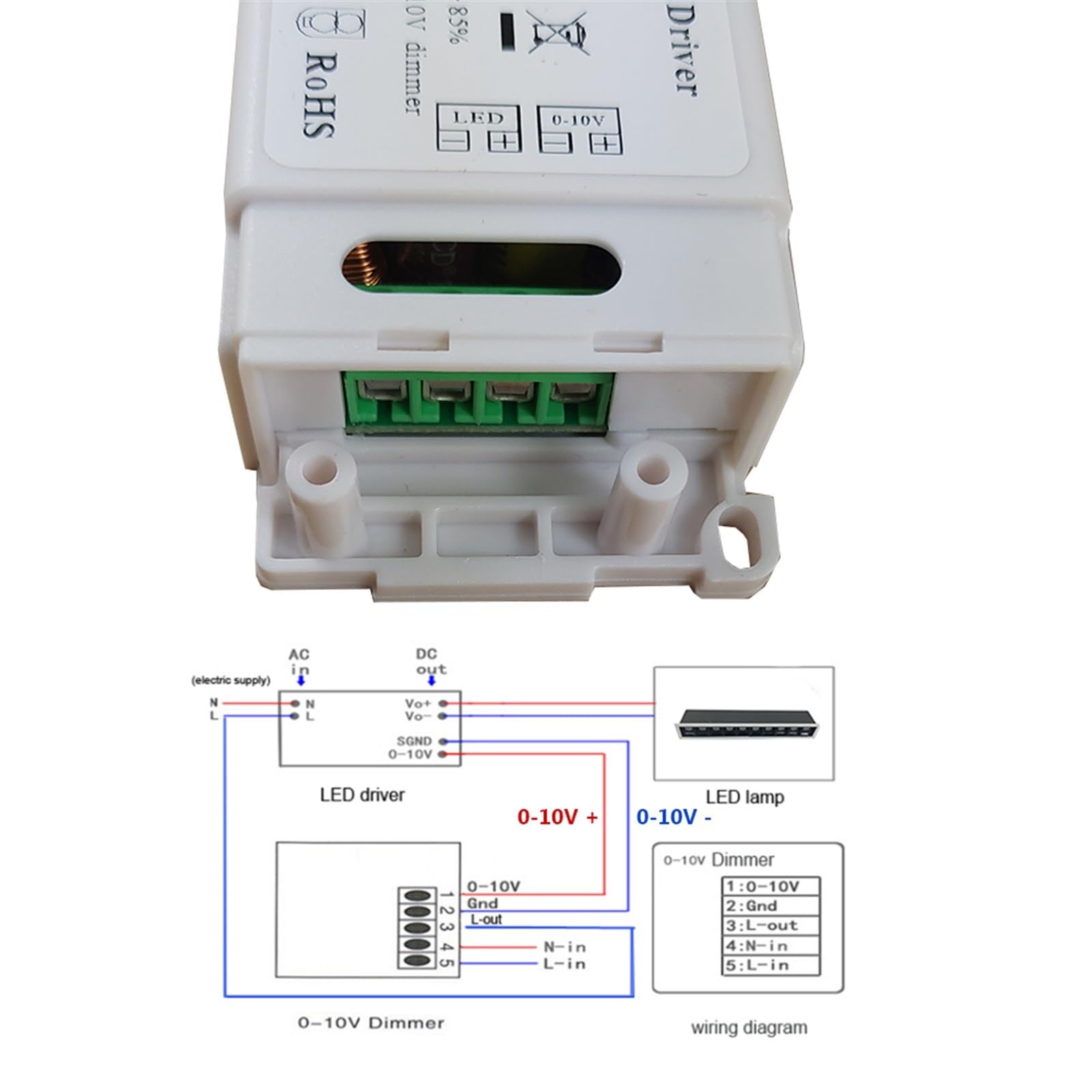 Driver électrique LED à intensité variable 3 W-20 W 0-10 V compatible avec Lutron, Courant constant 300 mA 400 mA 500 mA 600 mA 700 mA Entrée 100-240 V AC(24-42V 500mA)