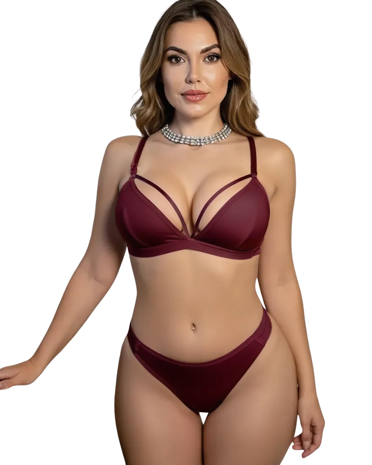 luxzii - a touch of luxury LUXZII Women’s Strappy Bikini Set | Sexy Two-Piece Swimwear with Triangle Bra & High-Cut Bottom | Non-Padded Adjustable Bikini for Beach, Pool Party & Honeymoon-picture-53