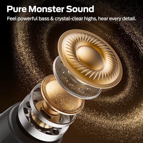 Image of Monster Sleep Ear100 Ear Buds, Sleep Headphones with Stereo Sound, Design for Side Sleeper, 32H Playtime, Bluetooth 6.0, ENC Noise Cancelling, IPX6 Waterproof Mini Earbuds, Black