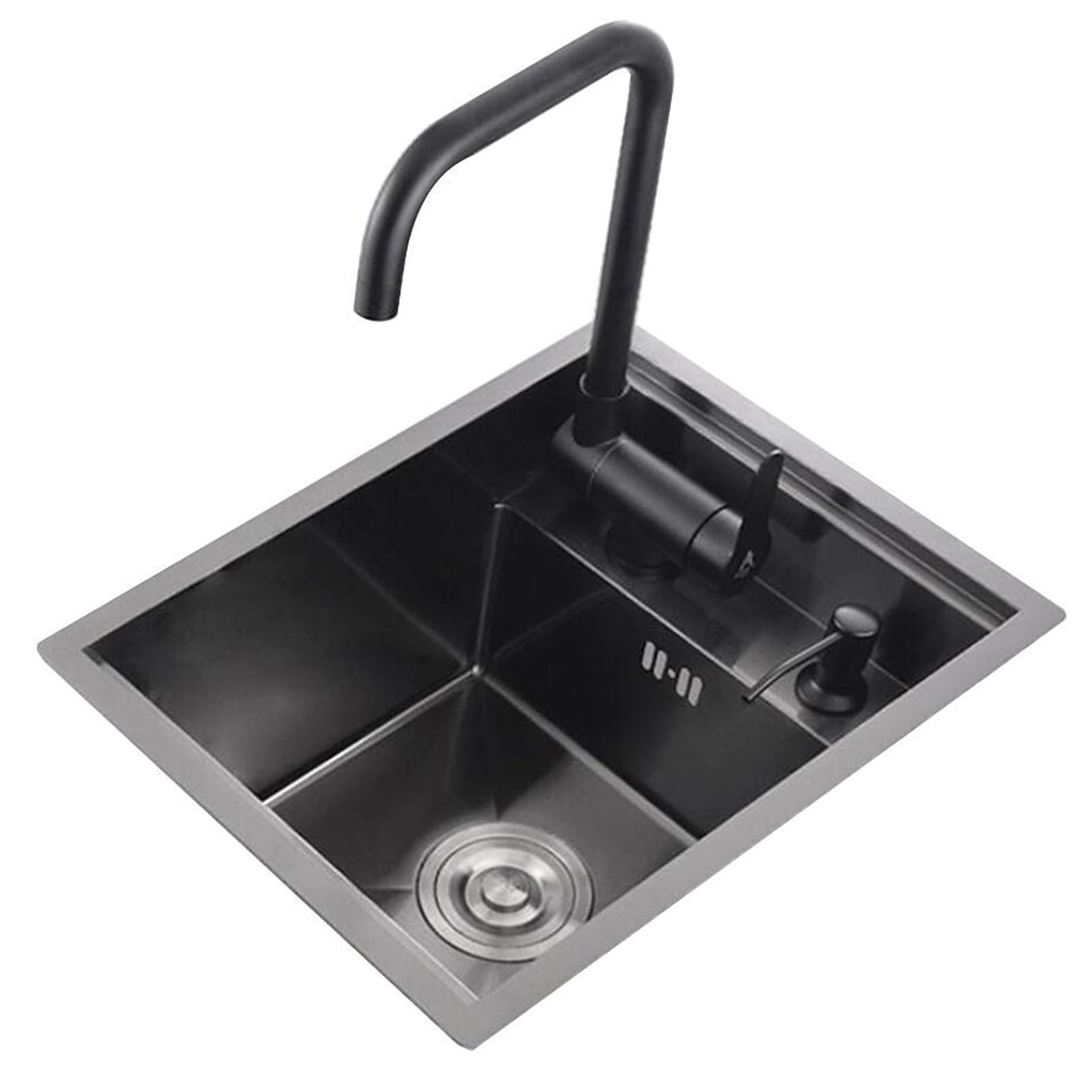 Lavello da Cucina Invisibile a Vasca Singola in Acciaio Inox con Coperchio Lavello da appoggio Compatto per drenaggio Lavaggio Verdure.Lavello salvaspazio per Piccoli spazi