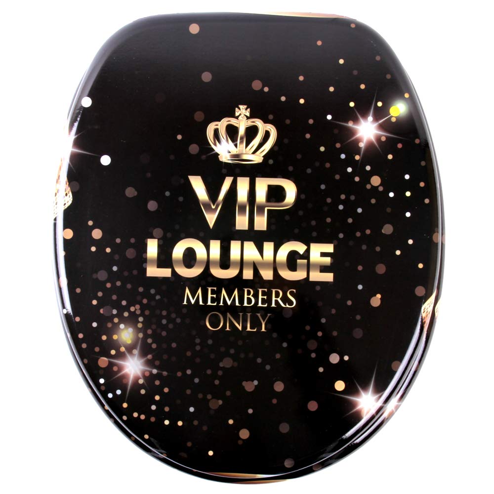 Sanilo Toilet Seat, Wide Choice of Black Toilet Seats, Stable Hinges, Easy to Mount (VIP-Lounge)