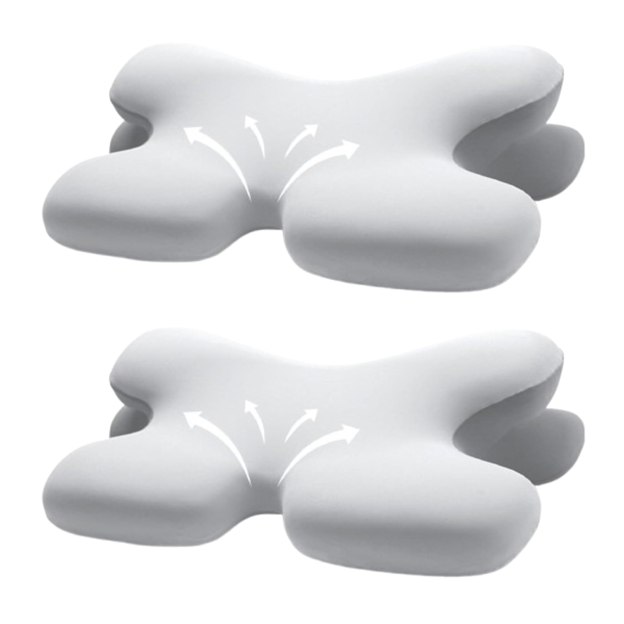 Ergonomist 2Pack Grey Cervical Pillow - Memory Foam Neck Support Pillow For Neck And Shoulder Pain Relief | Orthopedic Side Sleeper Pillow | Memory Foam Pillow For Better Sleep & Cervical Support 2 Pack Grey