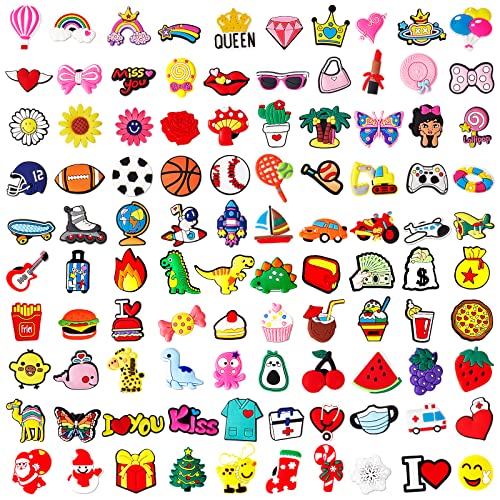 Adornos para Zapatos, 22/30/100 pins para crocs, Adornos para Zapatos de sandalias de zueco para Niñas Mujeres Niños, decoración de zapatos para Regalos de Fiesta Cumpleaños