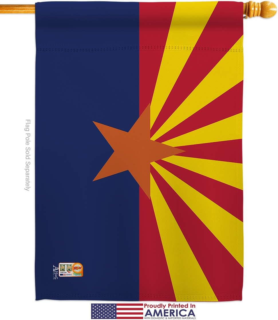 Arizona House Flag Americana States USA American Territories Republic Country Particular Area Small Decorative Gift Yard Banner Made In 28 X 40