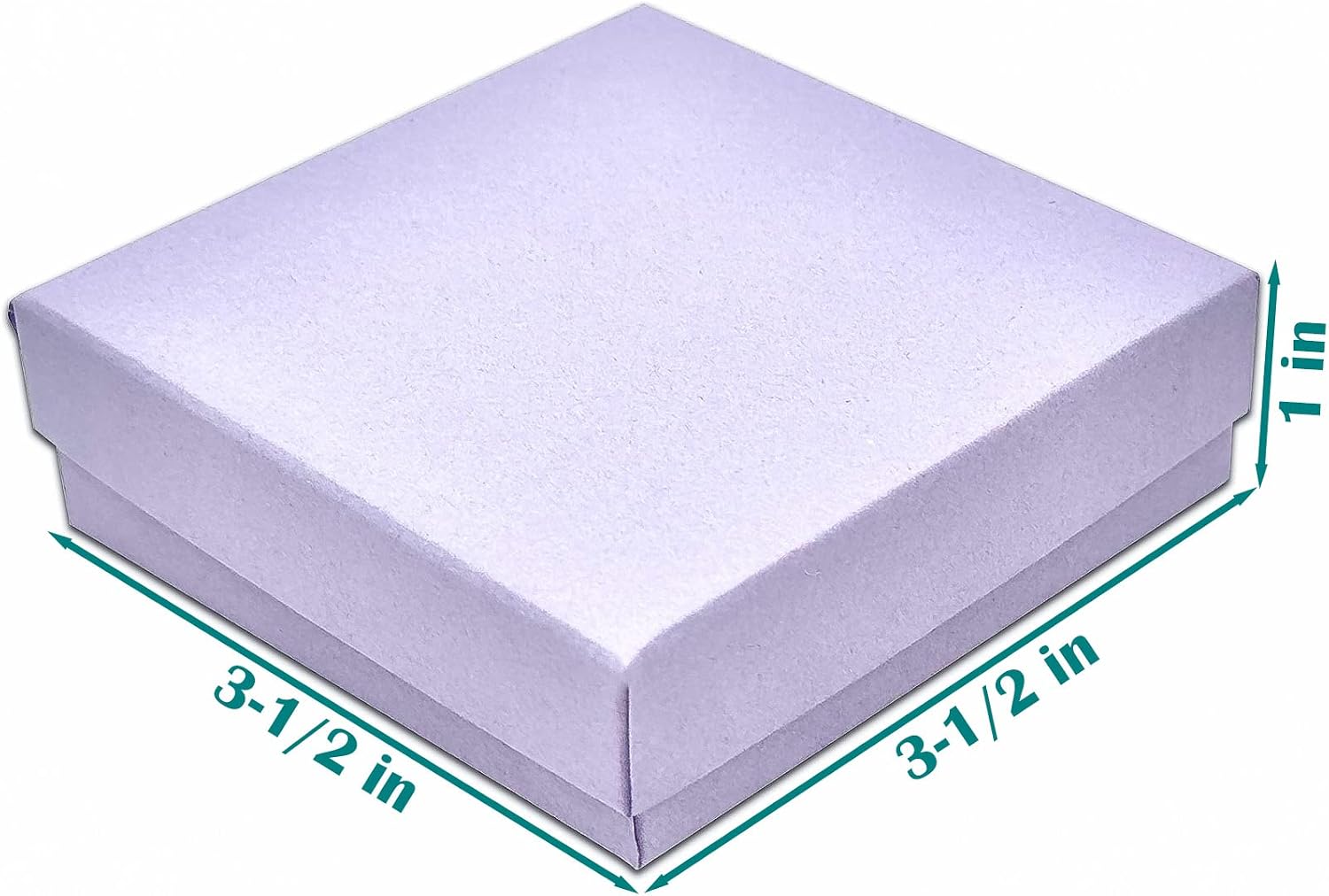 The Display Guys - 100-pack #33 Cotton Filled Cardboard Kraft Paper Jewelry Boxes Gift Cases - Light Lavender (3.5" x 3.5" x 1.0")