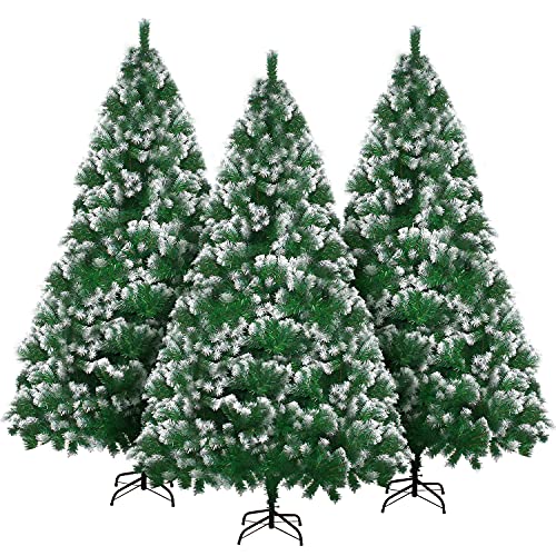 LOKIPA-Artificial-Christmas-Tree-6-feet-Snow-Flocked-Christmas-Tree-with-900-Spray-White-Tips-and-Christmas-Tree-Metal-Stand